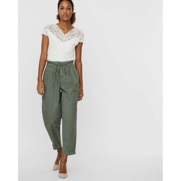 Stitch Fix l Vero Moda Vmenvany Hr Loose String Paperbag Ankle Pant, M/32” - Picture 3 of 14